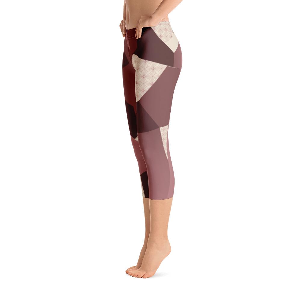 Leggings - Angular Camo  Blush Capri Leggings