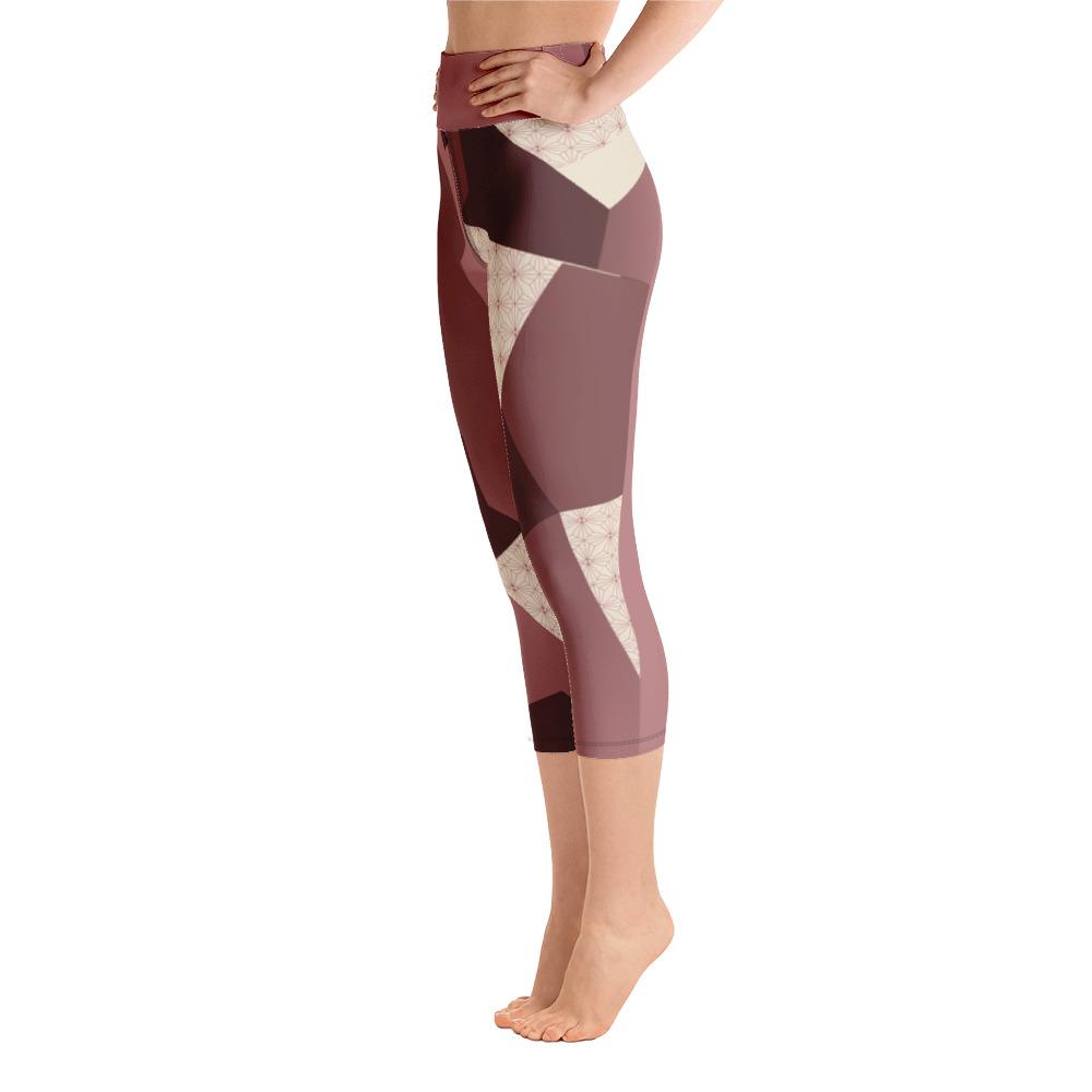 Leggings - Angular Camo  Blush Yoga Capri Leggings