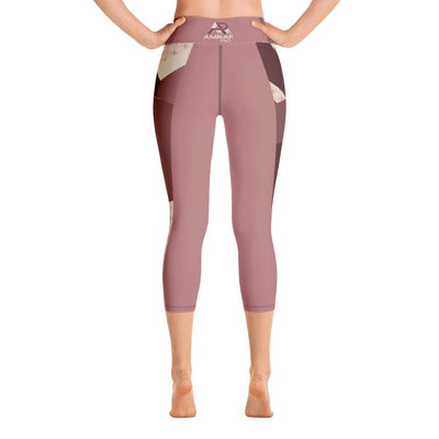 Leggings - Angular Camo  Blush Yoga Capri Leggings