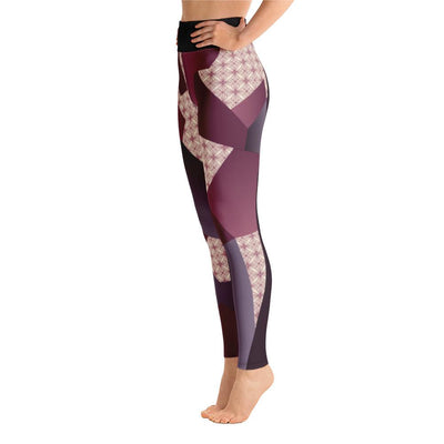 Leggings - Angular Geo Camo Purple Yoga Leggings