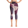 Leggings - Angular Geo Camo Yoga Capri Leggings Purple