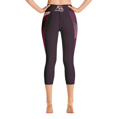 Leggings - Angular Geo Camo Yoga Capri Leggings Purple