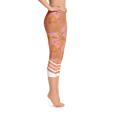 Leggings - Palmetto Peach Capri Leggings