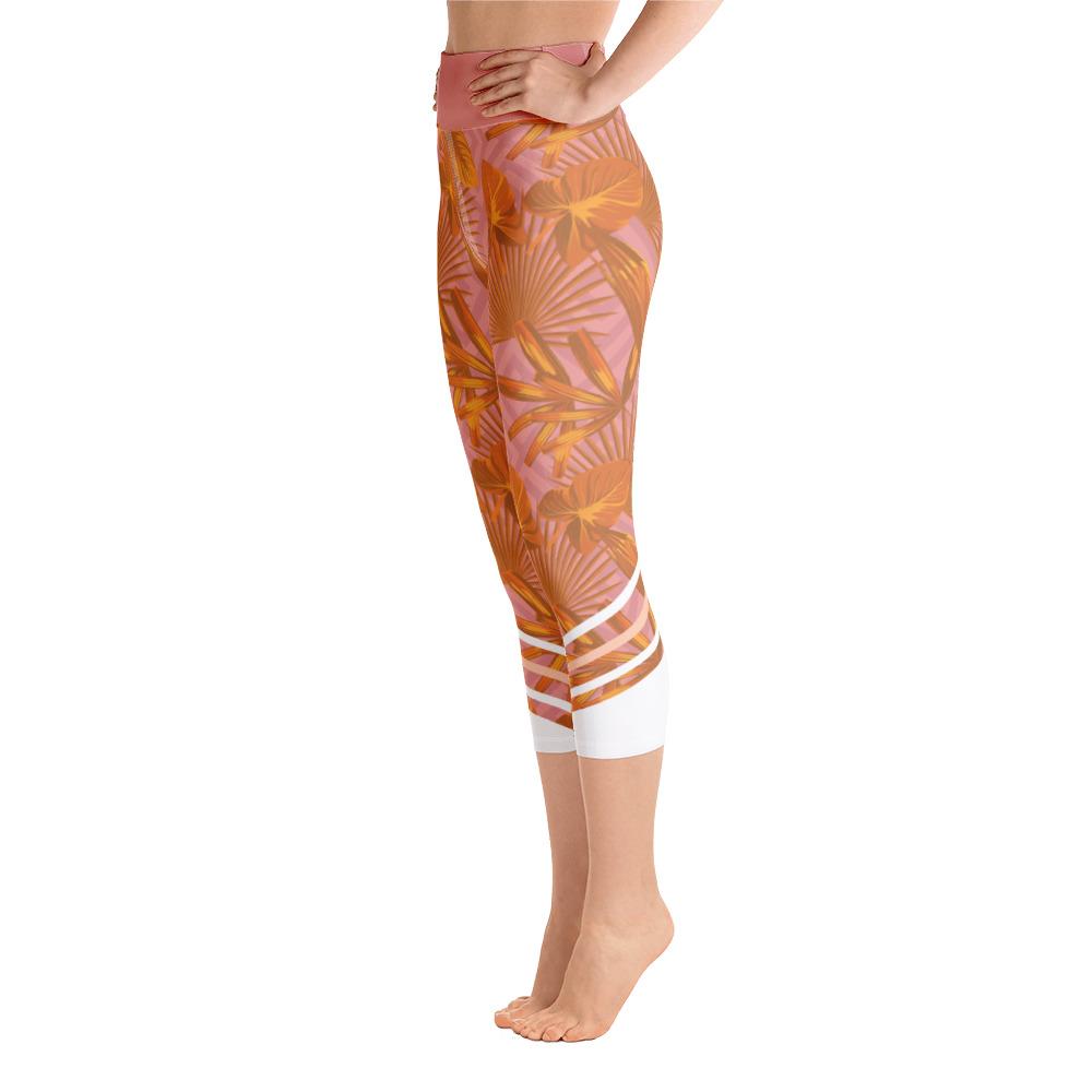 Leggings - Palmetto Peach Yoga Capri Leggings