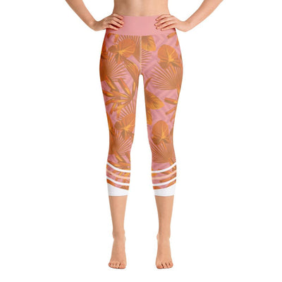 Leggings - Palmetto Peach Yoga Capri Leggings