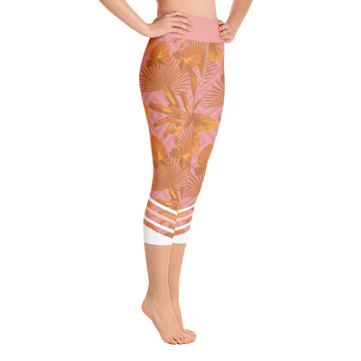 Leggings - Palmetto Peach Yoga Capri Leggings