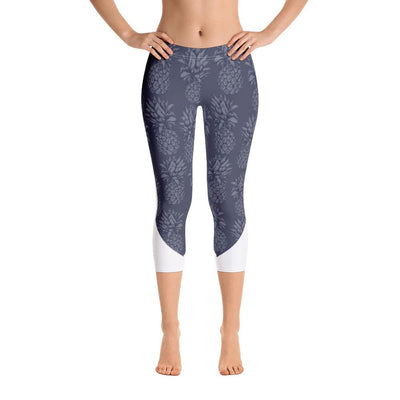 Leggings - Pineapple Punch Grey Capri Leggings