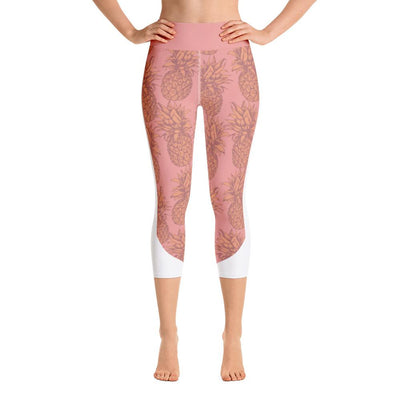 Leggings - Pineapple Punch Peach Yoga Capri Leggings