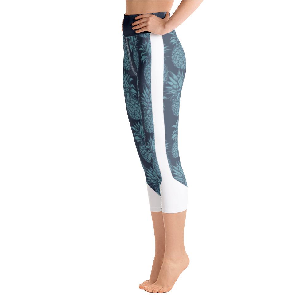 Leggings - Pineapple Punch Teal Yoga Capri Leggings