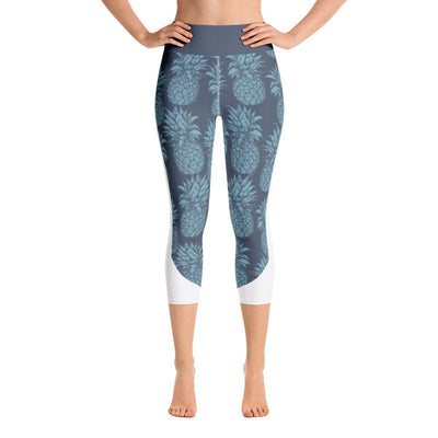 Leggings - Pineapple Punch Teal Yoga Capri Leggings
