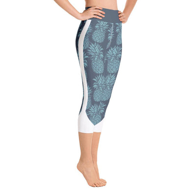 Leggings - Pineapple Punch Teal Yoga Capri Leggings