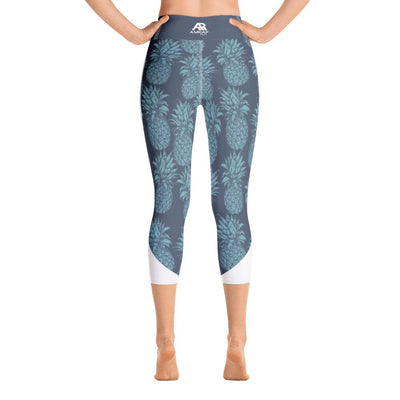 Leggings - Pineapple Punch Teal Yoga Capri Leggings
