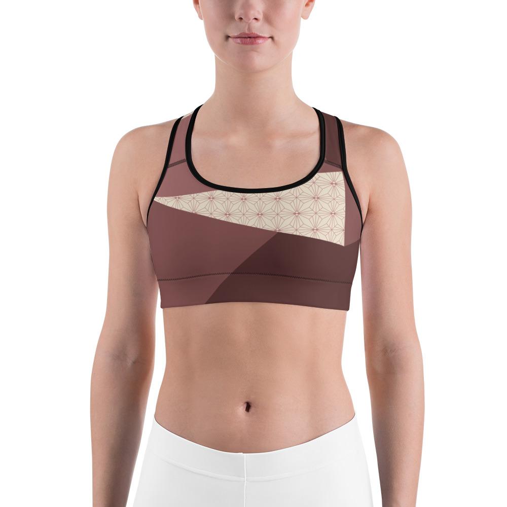 Sports Bra - Angular Geo Camo Sports Bra Blush