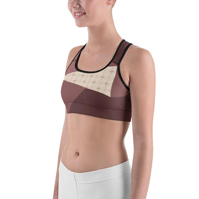 Sports Bra - Angular Geo Camo Sports Bra Blush