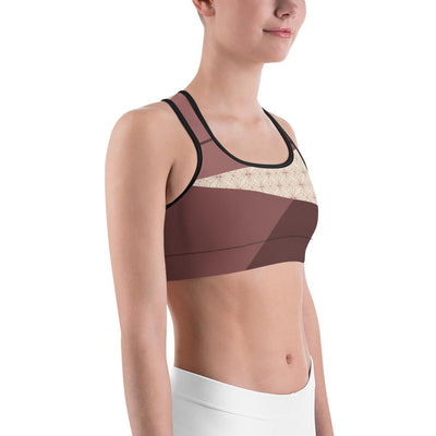 Sports Bra - Angular Geo Camo Sports Bra Blush