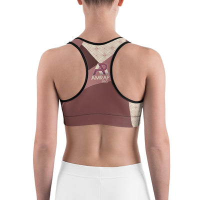 Sports Bra - Angular Geo Camo Sports Bra Blush