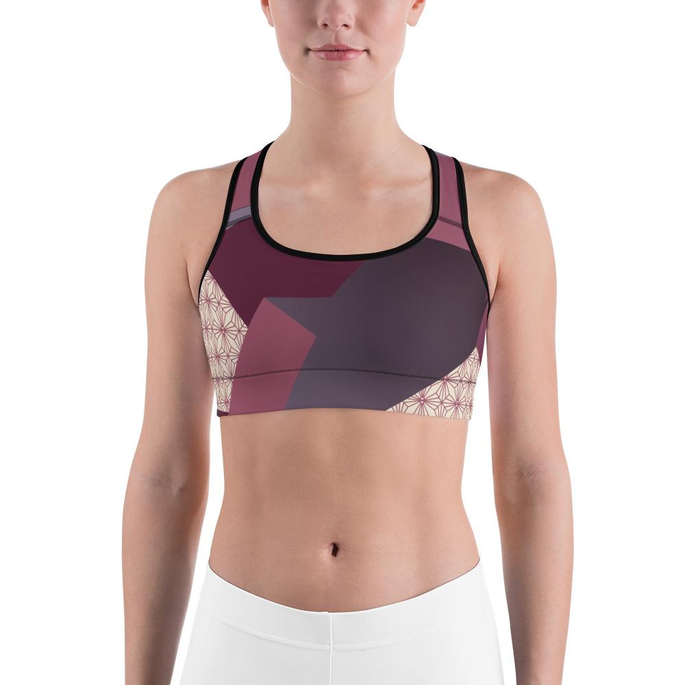 Sports Bra - Angular Geo Camo Sports Bra Purple