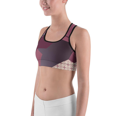 Sports Bra - Angular Geo Camo Sports Bra Purple