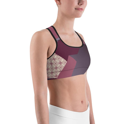 Sports Bra - Angular Geo Camo Sports Bra Purple