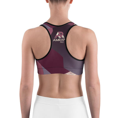 Sports Bra - Angular Geo Camo Sports Bra Purple