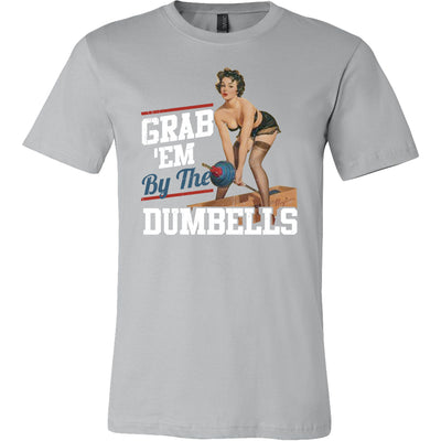 AmrapPro Grab Em By The Dumbells T-Shirt Solid Gray