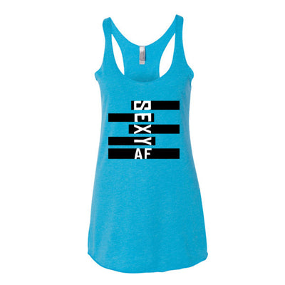 AmrapPro Stripes Sexy AF Tank Baby Blue